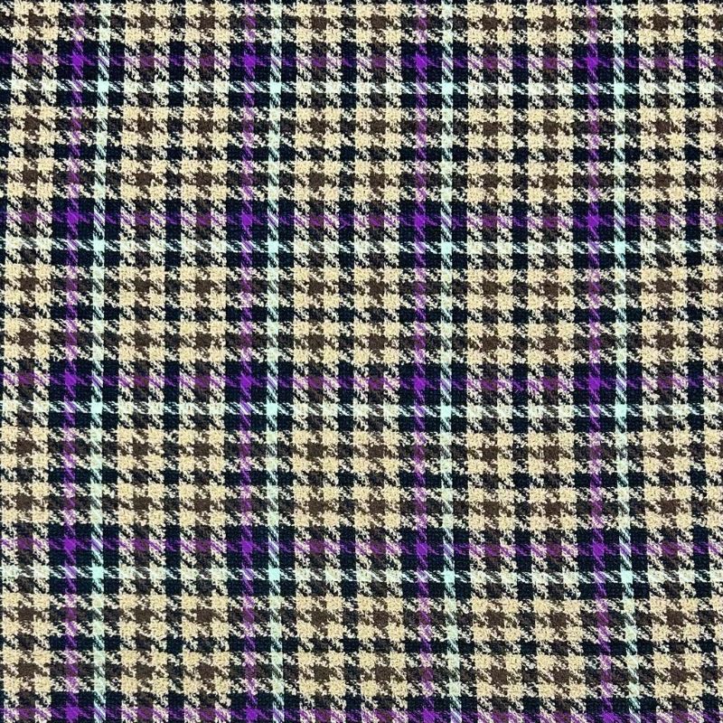 Multicoloured Checkered Boucle Fabric