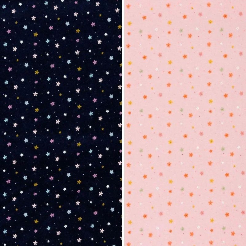 Multicoloured Mini Floral Nicky Velour Fabric