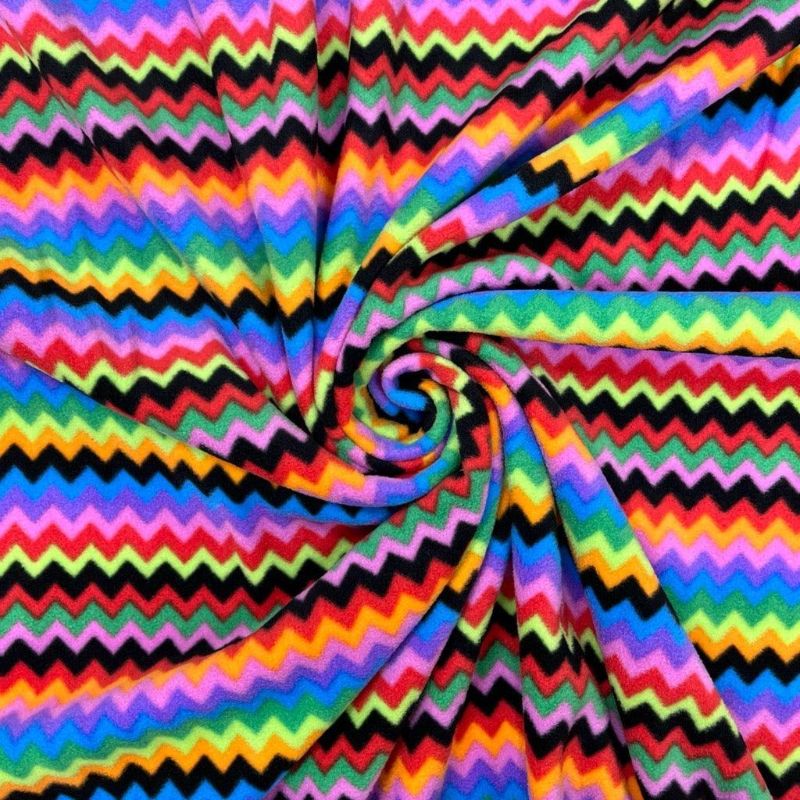 Multicoloured Zig Zag Anti Pill Polar Fleece