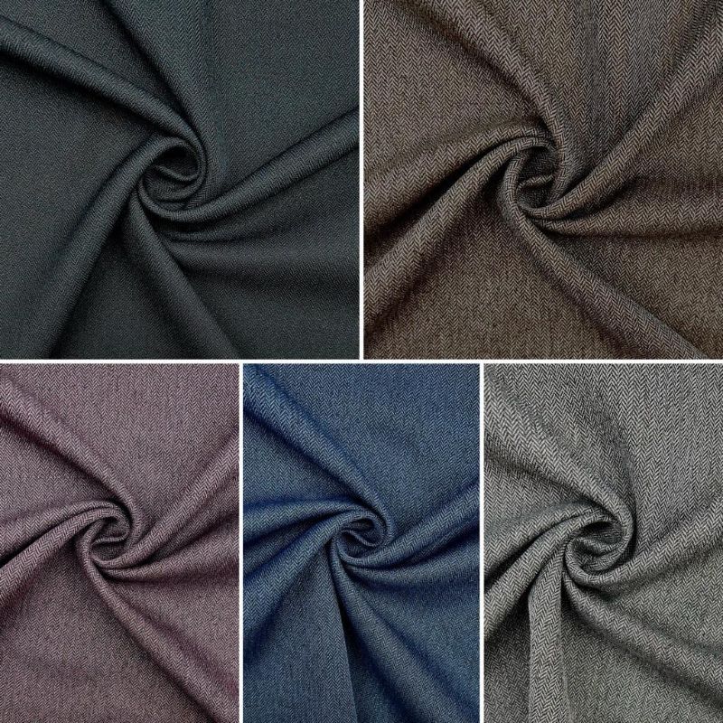 Muted Herringbone Suiting Fabric