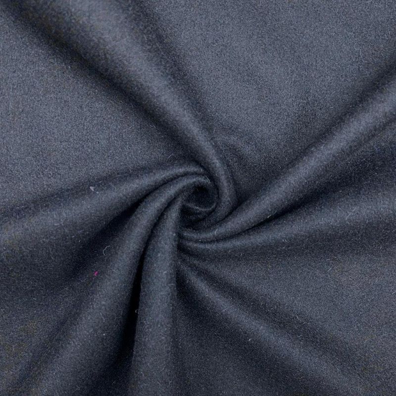 Navy Shadow Wool Blend Fabric