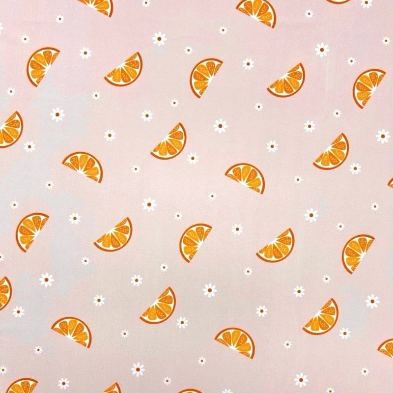 Orange and Daisy Swimwear Jersey Fabric