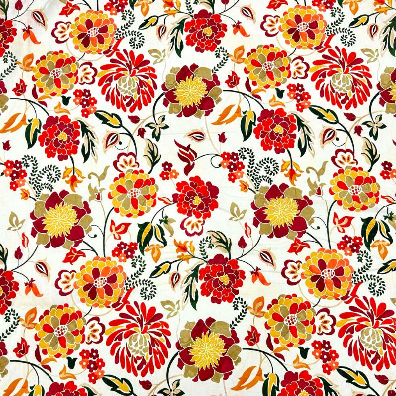 Ornamental Blooms Cotton Lawn Fabric