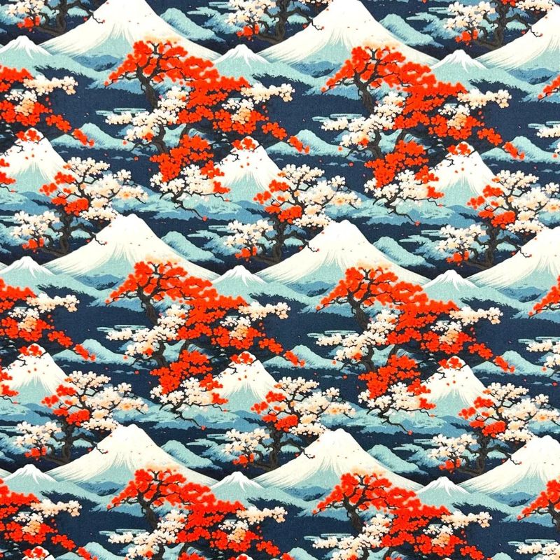Painted Peaks Rose & Hubble Cotton Poplin Fabric