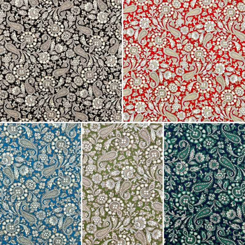 Paisley Botanicals Rose & Hubble Cotton Poplin Fabric