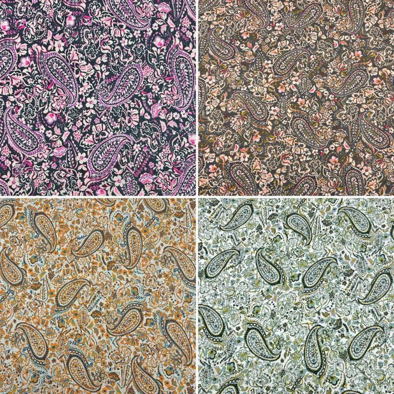 Paisley Floral Viscose Jersey Fabric