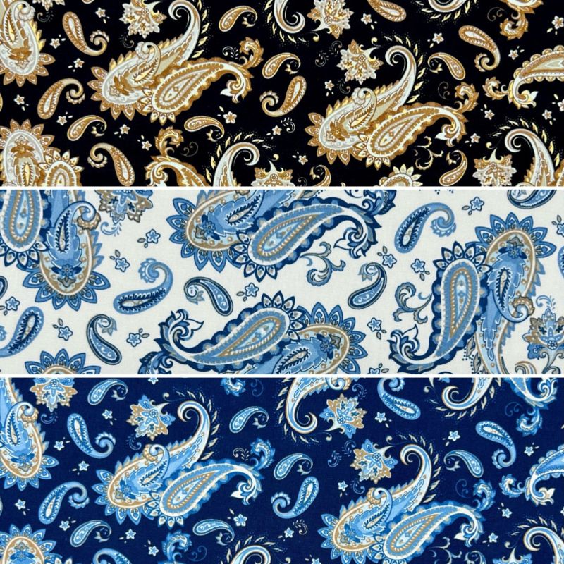 Paisley Swirl Rose & Hubble Cotton Poplin Fabric