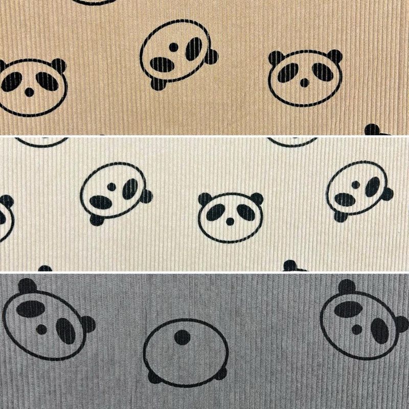 Panda Buddies Stretch Corduroy Fabric