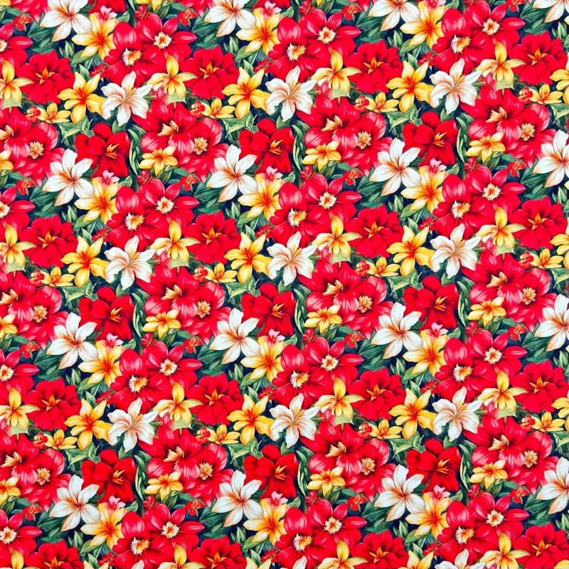 Paradise Bouquet Rose & Hubble Cotton Poplin Fabric
