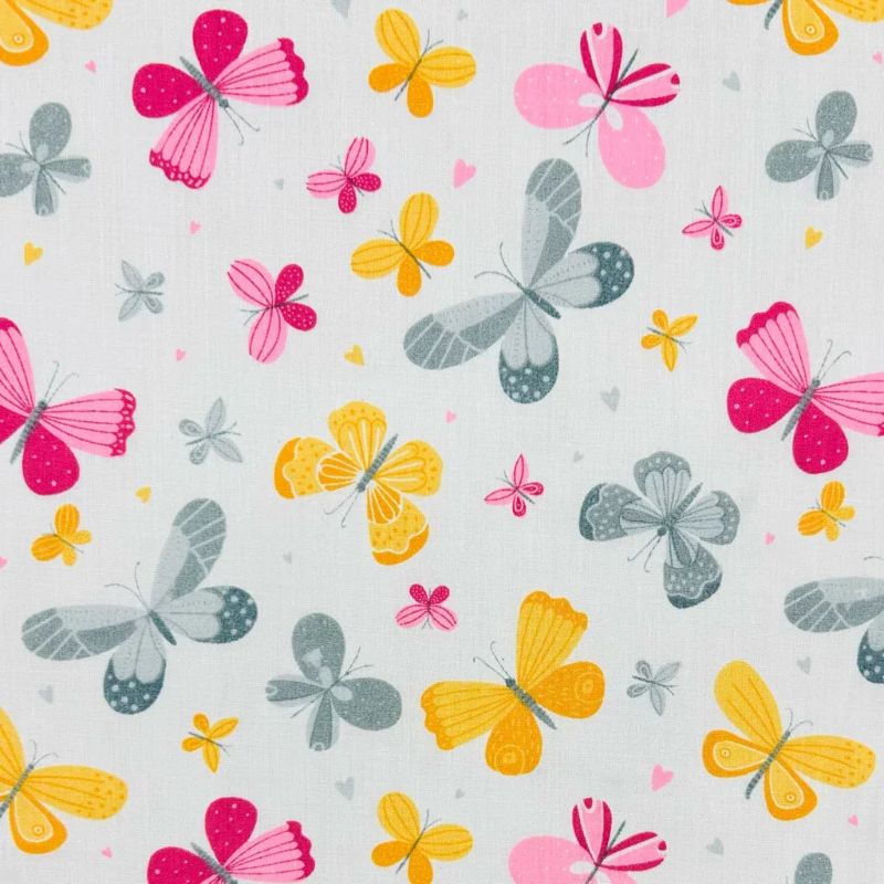 Pastel Butterflies Polycotton Fabric