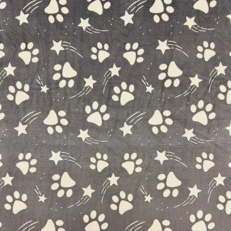 Paw and Star Sherpa Fur Backed Fleece Fabric