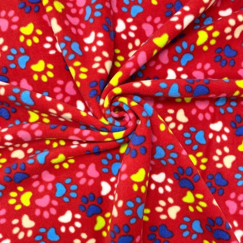 Paw Print Anti Pill Polar Fleece Fabric