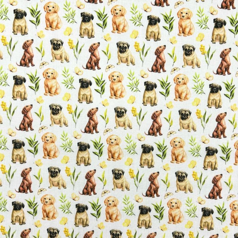 Paws and Petals Polycotton Fabric