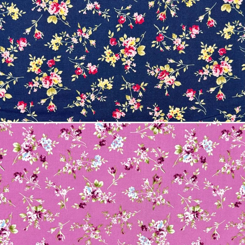 Petal Breeze Rose & Hubble Cotton Poplin Fabric
