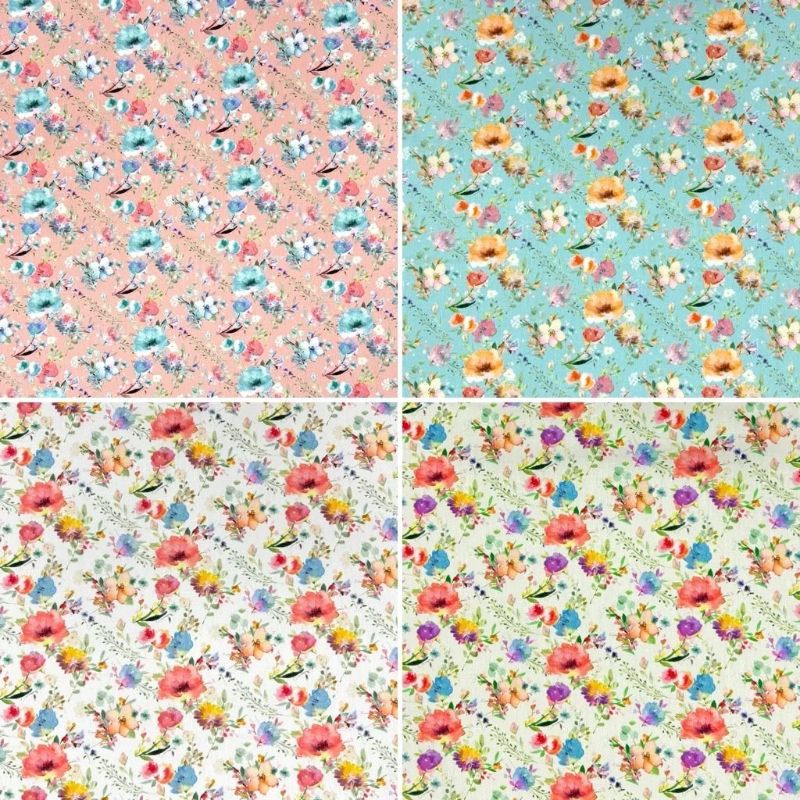 Petal Splash Rose & Hubble Cotton Poplin Fabric
