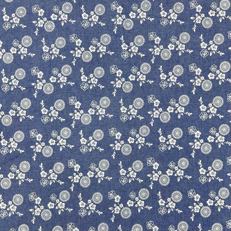 Petite Meadow Chambray Denim Fabric