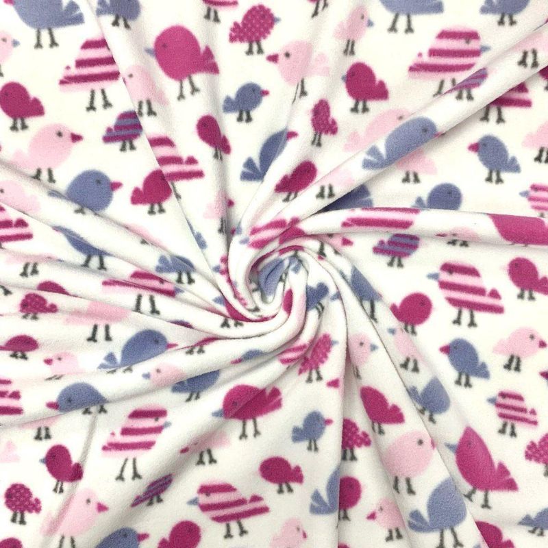 Pink Birds Anti Pill Polar Fleece Fabric