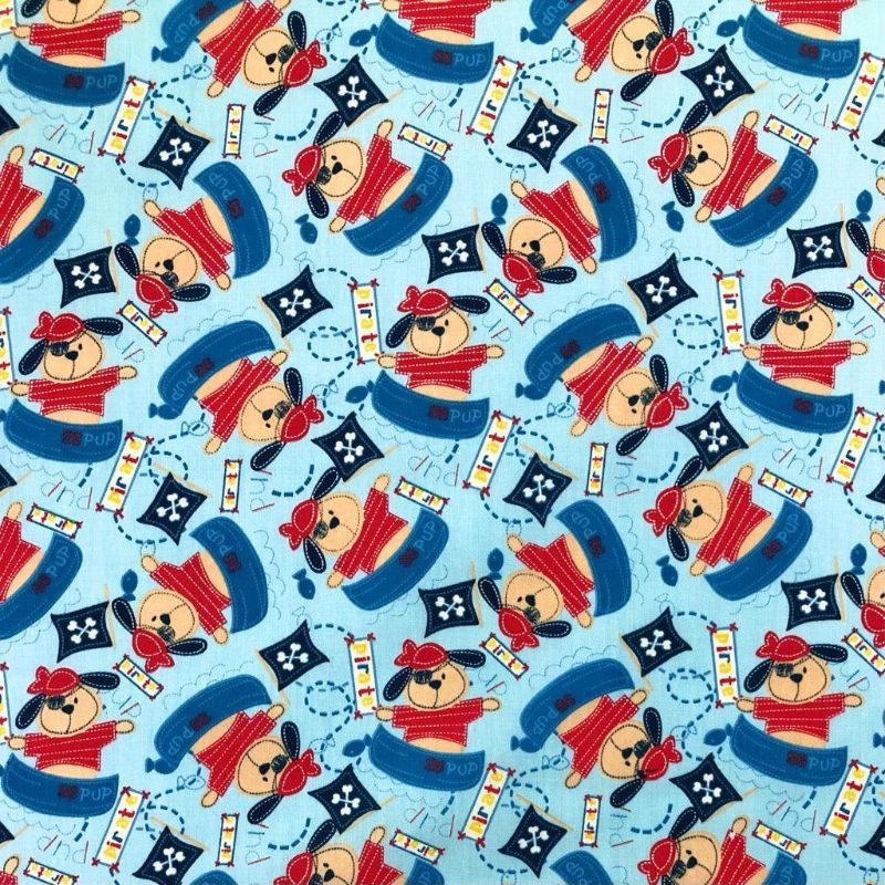 Pirate Pup Polycotton Fabric