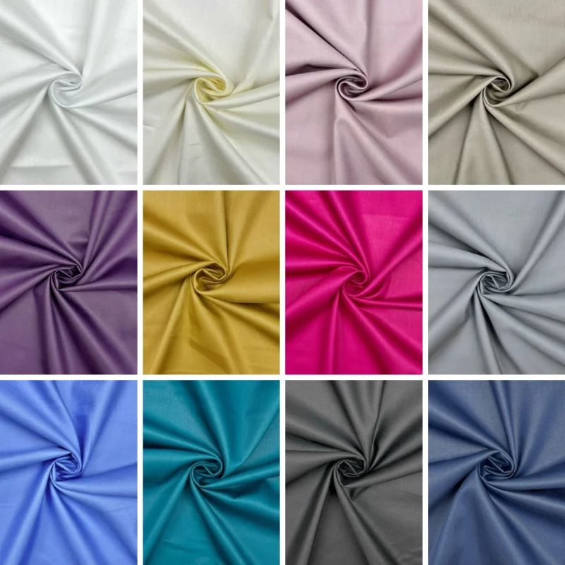Plain 100% Cotton Satin Fabric