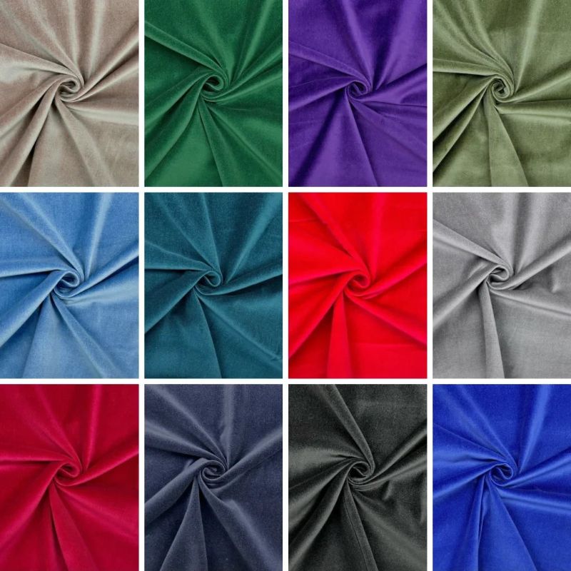 Plain 100% Cotton Velvet Fabric