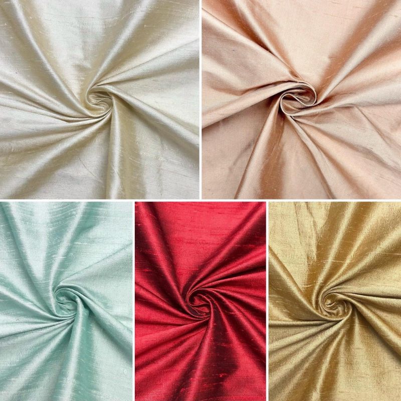 Plain 100% Silk Dupion Fabric