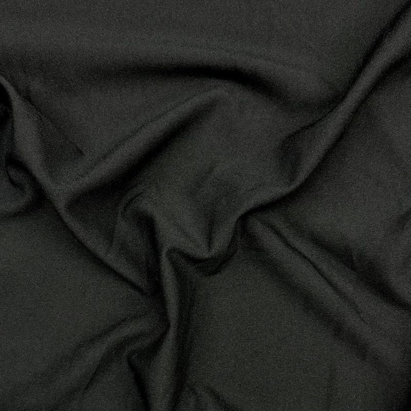 Plain Black PolyViscose Fabric