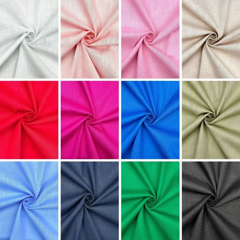 Plain Cotton Linen Blend Fabric