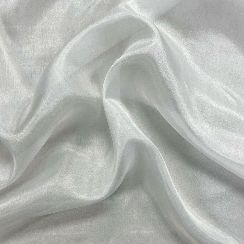 Plain Ivory Lightweight 100% Silk Paj Fabric