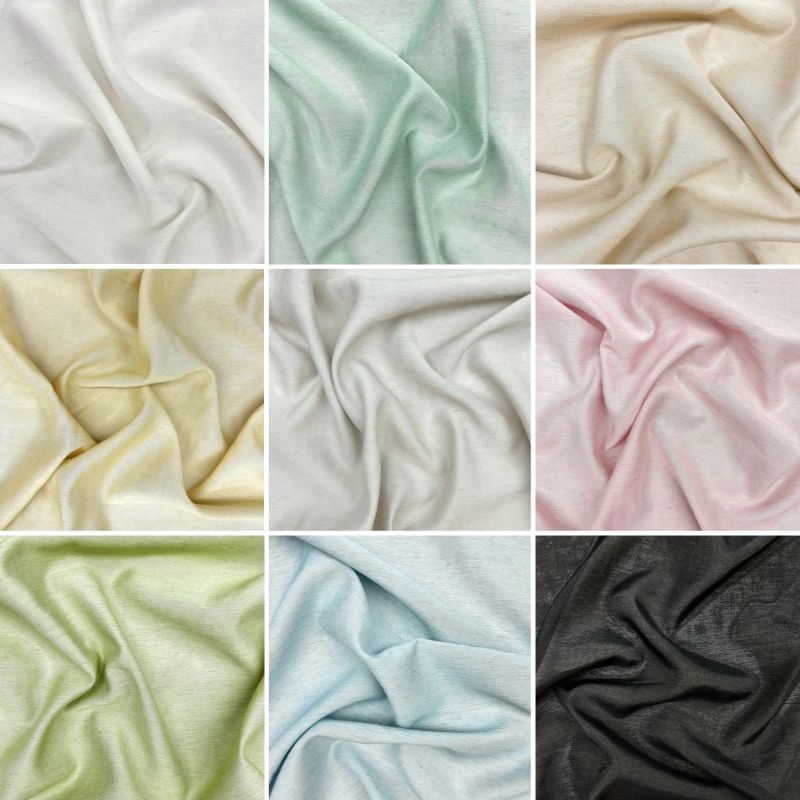 Plain Linen Silk Blend Fabric