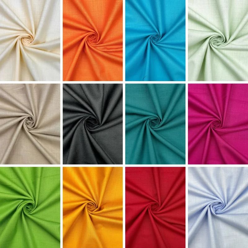 Plain Linen Viscose Blend Fabric