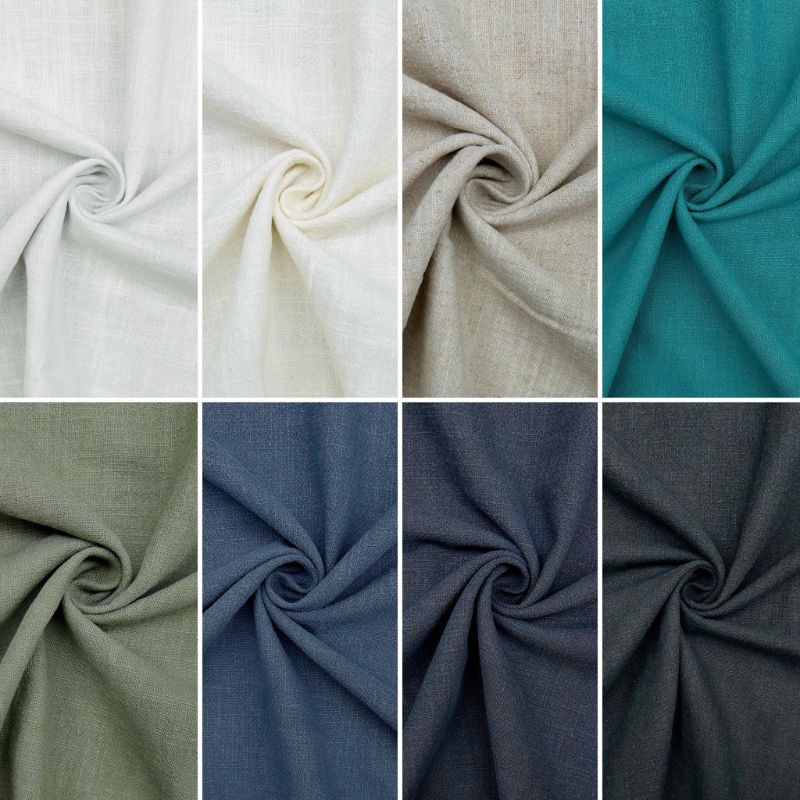 Plain Stonewashed Linen Blend Fabric