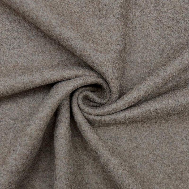 Plain Taupe Wool Blend Fabric