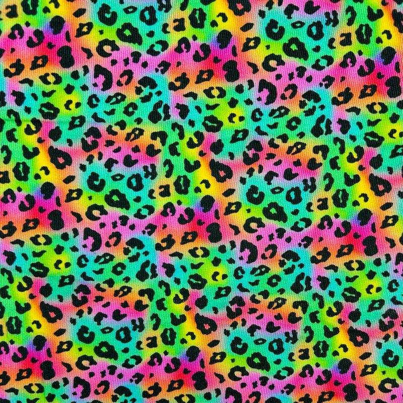 Rainbow Leopard Needlecord Fabric
