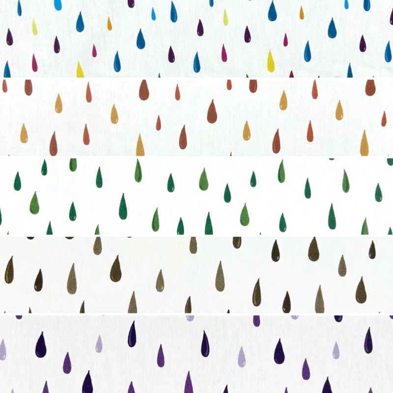 Raindrops Cotton Poplin Fabric