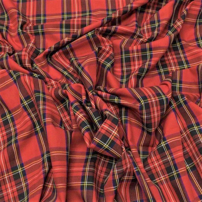 Red and Black Tartan Cotton Fabric