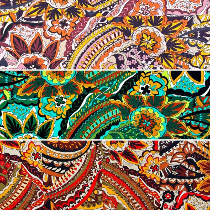 Retro Meadow Viscose Fabric