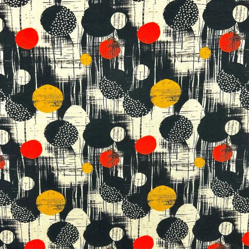 Retro Rounds French Terry Fabric