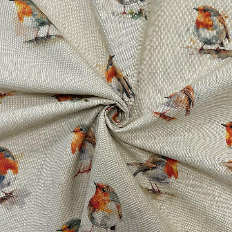 Robins Digital Linen Look Polycotton Fabric