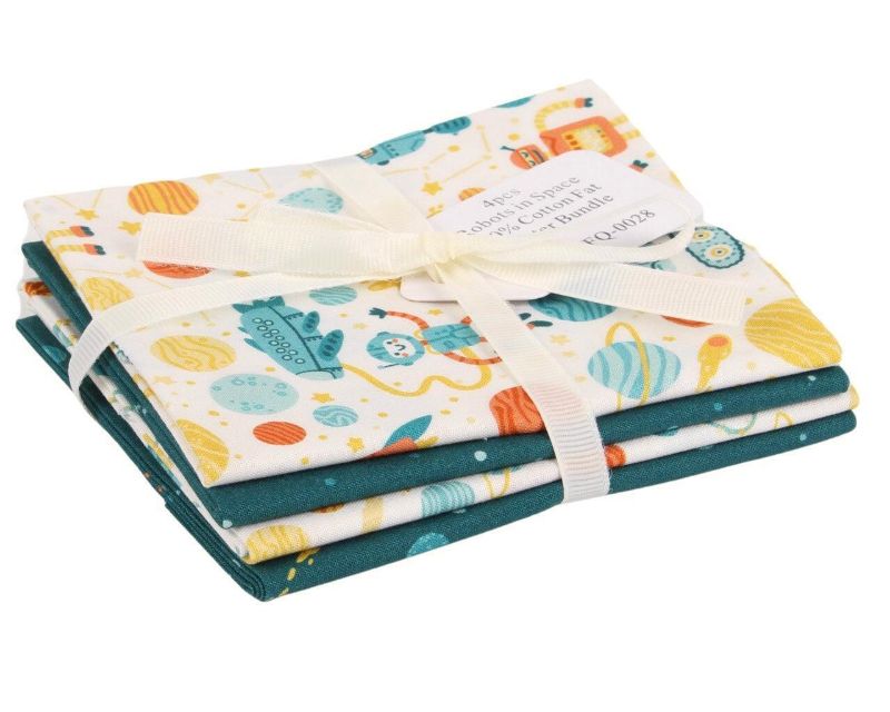 Robots in Space 4 Piece Cotton Fat Quarter Bundle