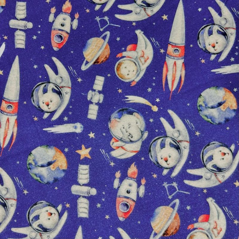 Rocket Ride Brushed Cotton Fabric