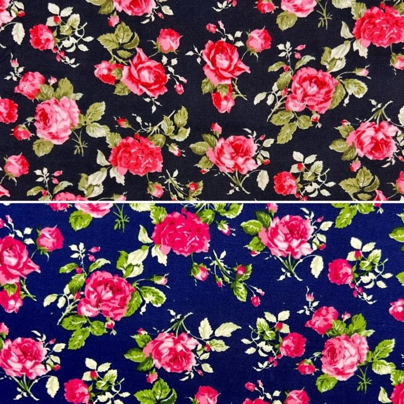 Rosette Elegance Cotton Poplin Fabric