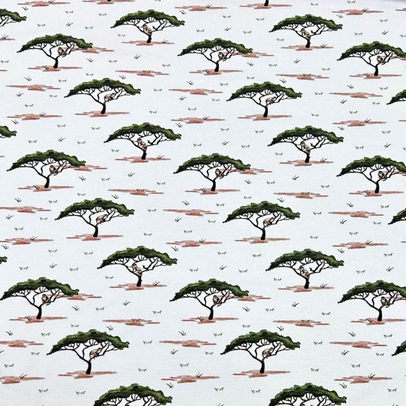 Safari Trees Cotton Jersey Fabric