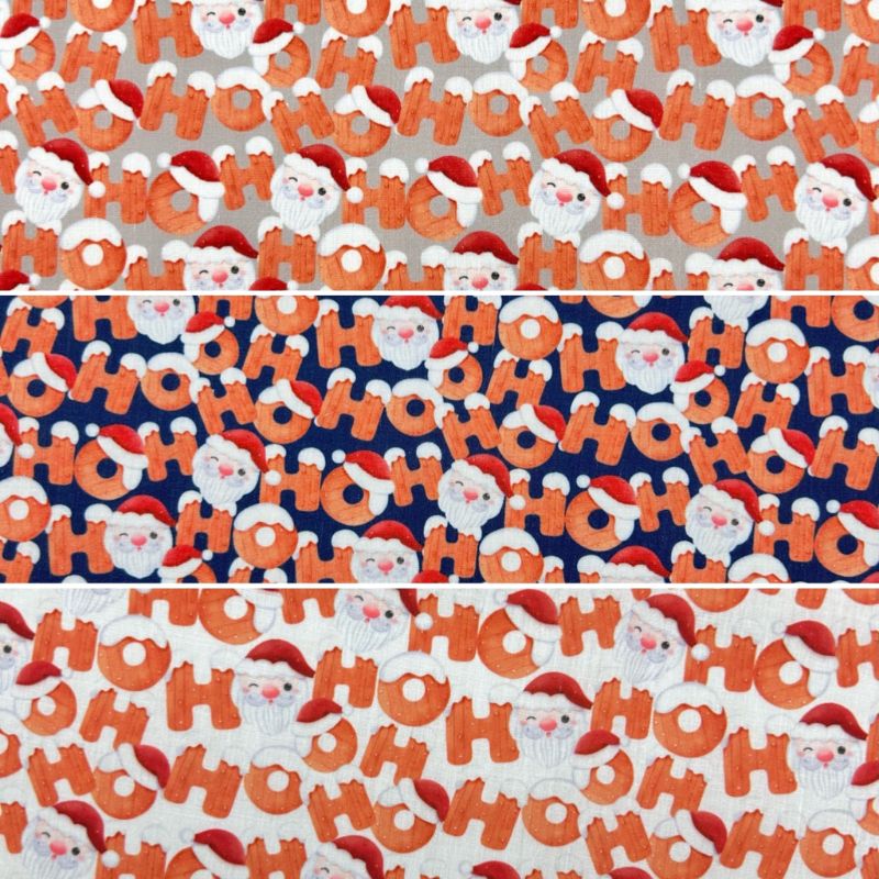 Santa Faces Polycotton Fabric