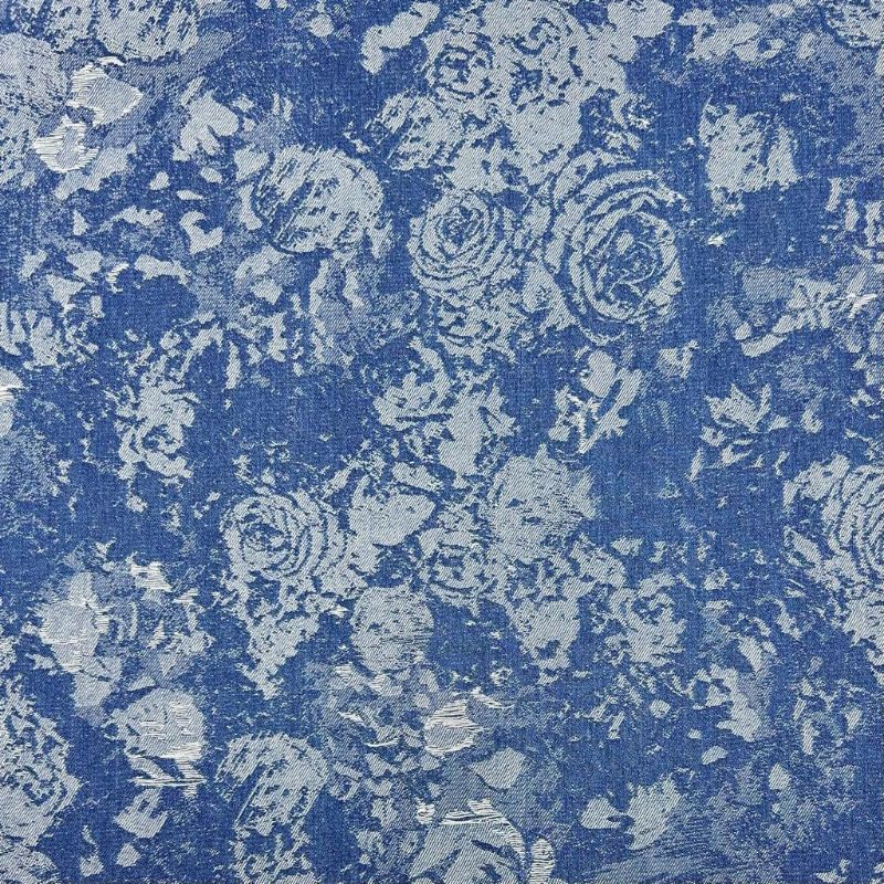 Scattered Flowers Jacquard Denim Fabric