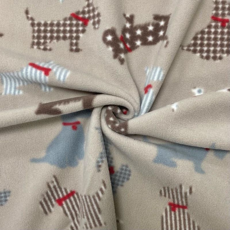 Scotty Dogs on Beige Anti Pill Polar Fleece Fabric