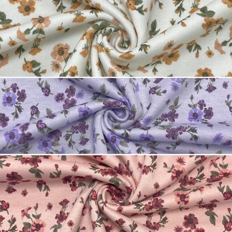 Simple Floral Sweatshirt Fabric