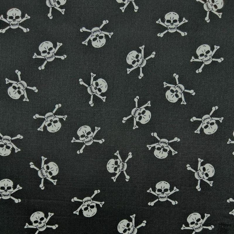 Skull Scatter Rose & Hubble Cotton Poplin Fabric