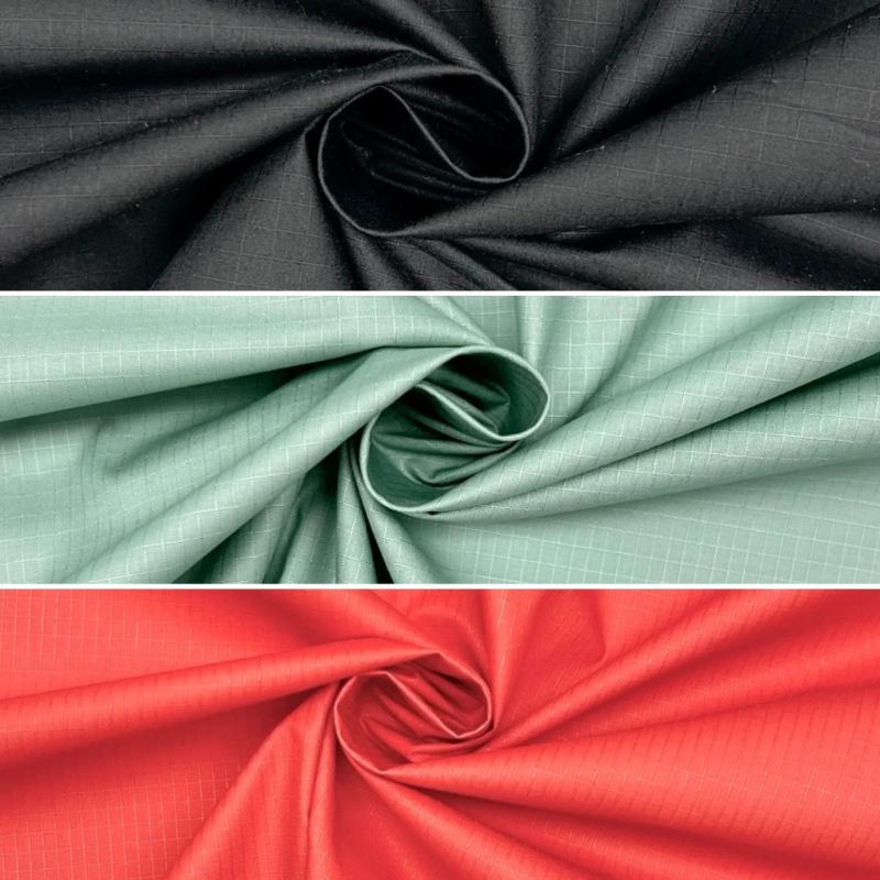 Small Check Water Resistant Ripstop Fabric