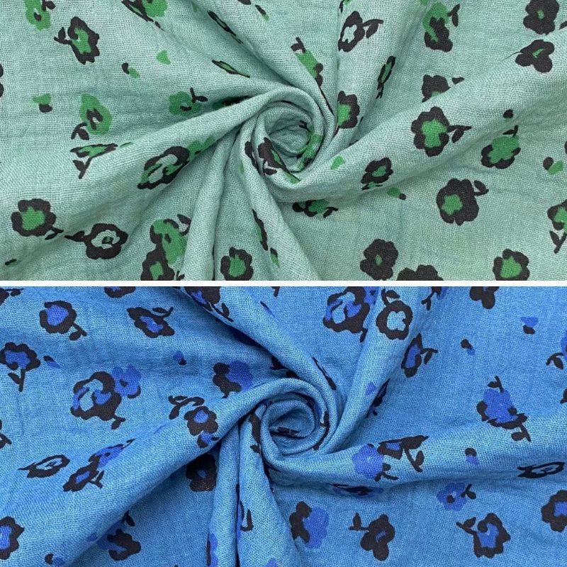 Small Falling Flowers Double Gauze Fabric