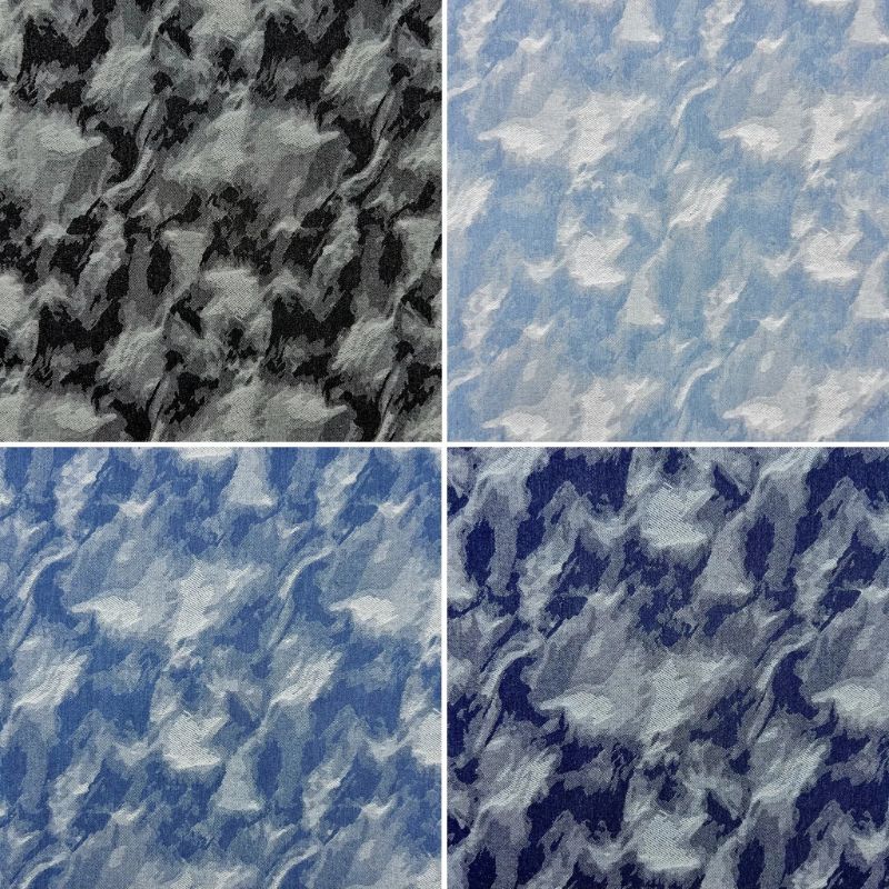 Smokey Texture Jacquard Denim Fabric